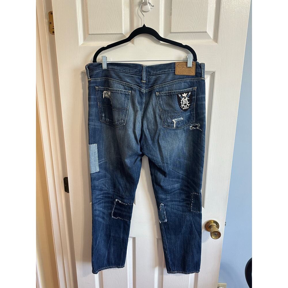 Polo Ralph Lauren Astor Slim Boyfriend Jeans Patchwork Tagged 32 Fit 36 x 29 - Picture 3 of 10
